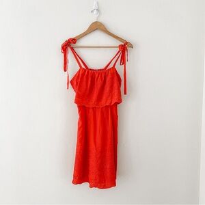 Parker 100% silk red mini dress size s